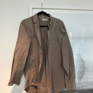 L.L. Bean Taupe Long Sleeve Shirt